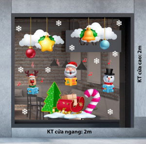 Decal dán tường Noel - Chuông vàng châu xanh