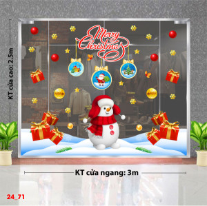 Decal dán tường Decal Noel - Người tuyết quàn khăn đỏ trên tuyết Decal dán tường Decal Noel - Người tuyết quàn khăn đỏ trên tuyết