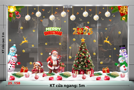 Decal dán tường Noel -  combo 158 