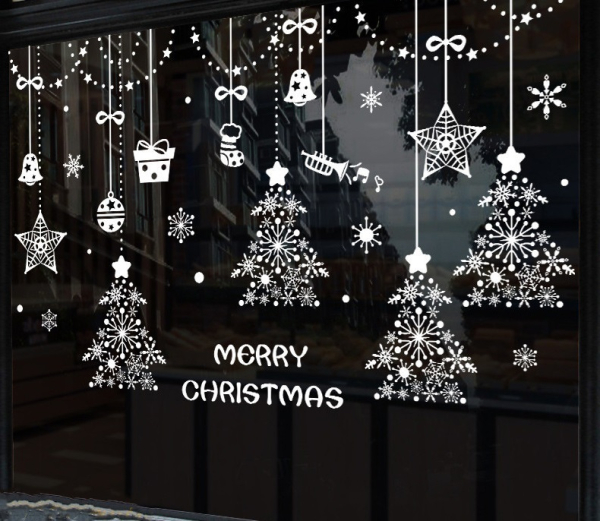 Decal dán tường Decal Noel - dây treo cây thông trắng (H) Decal dán tường Decal Noel - dây treo cây thông trắng (H)