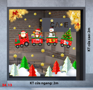 Decal dán tường Noel - Đoàn tàu xe  noel