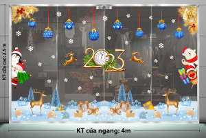 Decal dán tường Decal Noel - Đôi tuần lộc đêm Noel Decal dán tường Decal Noel - Đôi tuần lộc đêm Noel