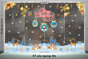Decal dán tường Decal Noel - Đôi tuần lộc ngắm tuyết trắng giáng sinh Decal dán tường Decal Noel - Đôi tuần lộc ngắm tuyết trắng giáng sinh