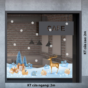 Decal dán tường Decal Noel - đồi tuyết thông xanh Decal dán tường Decal Noel - đồi tuyết thông xanh