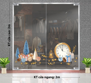 Decal dán tường Decal Noel - Đồng hồ giáng sinh vui Decal dán tường Decal Noel - Đồng hồ giáng sinh vui