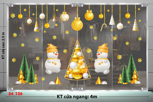 Decal dán tường Decal Noel - Đôi người tuyết đội mũ vàng Decal dán tường Decal Noel - Đôi người tuyết đội mũ vàng