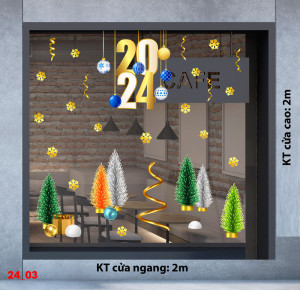 Decal dán tường Noel - Những cây thông đủ màu 1