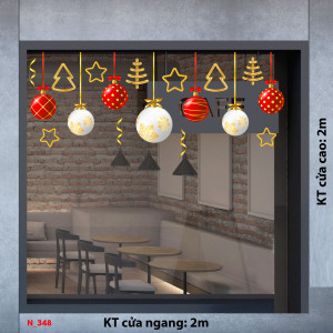 Decal dán tường Decal Noel - Qủa châu trắng Decal dán tường Decal Noel - Qủa châu trắng