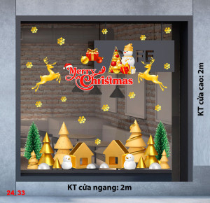 Decal dán tường Noel - Ngôi nhà màu vàng