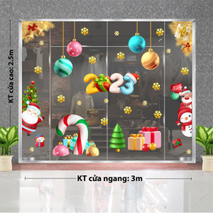 Decal dán tường Decal Noel - Người tuyết, quà gián sinh Decal dán tường Decal Noel - Người tuyết, quà gián sinh