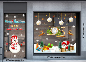 Decal dán tường Decal Noel - Người tuyết vui giáng sinh Decal dán tường Decal Noel - Người tuyết vui giáng sinh