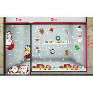 Decal dán tường Noel - Những ông già noel vui mừng đón giáng sinh mới