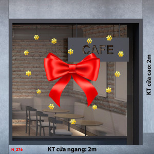 Decal dán tường Decal Noel - Nơ đỏ Decal dán tường Decal Noel - Nơ đỏ