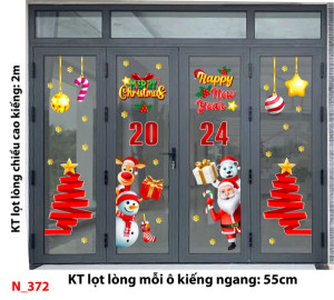 Decal dán tường Noel - Noel 372 Ông già noel 