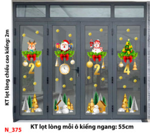 Decal dán tường Noel - Noel 375 Ngôi nhà noel