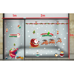 Decal dán tường Decal Noel - Ông già cưỡi tuần lộc phát quà noel Decal dán tường Decal Noel - Ông già cưỡi tuần lộc phát quà noel