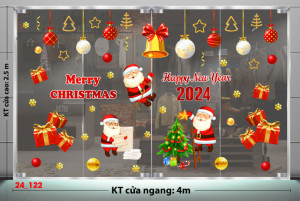 Decal dán tường Noel  - Ông già leo thang 4m