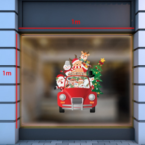 Decal dán tường Noel - ông già noel lái xe