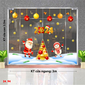 Decal dán tường Noel - Ông già noel trên tuyết trắng