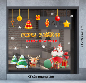 Decal dán tường Noel -  Qùa noel chiếc giày