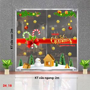 Decal dán tường Decal Noel - Ngôi nhà giáng sinh và người tuyết trắng Decal dán tường Decal Noel - Ngôi nhà giáng sinh và người tuyết trắng