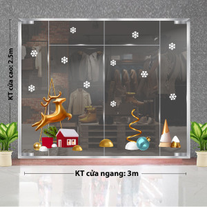 Decal dán tường Decal Noel - Tuần lộc vàng 1 Decal dán tường Decal Noel - Tuần lộc vàng 1