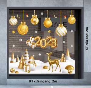 Decal dán tường Noel - Tuần Lộc ngắm châu