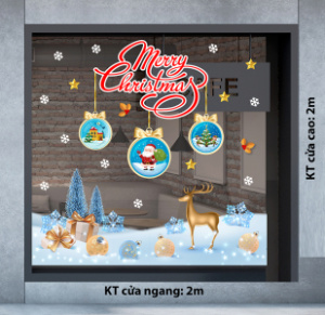 Decal dán tường Noel - Tuần lộc ngắm tuyết