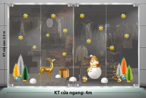 Decal dán tường Decal Noel - Tuần lộc người tuyết trắng Decal dán tường Decal Noel - Tuần lộc người tuyết trắng