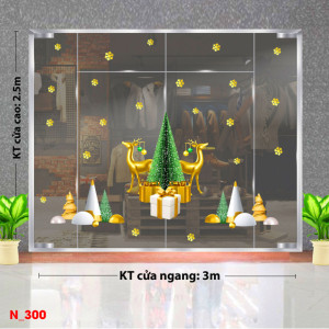 Decal dán tường Decal Noel - Tuần lộc và thông xanh 1 Decal dán tường Decal Noel - Tuần lộc và thông xanh 1