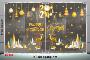 Decal dán tường Decal Noel - Tuần Lộc vàng ngắm châu vàng Decal dán tường Decal Noel - Tuần Lộc vàng ngắm châu vàng