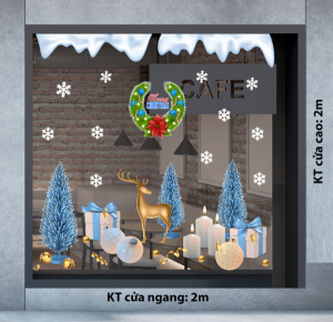 Decal dán tường Decal Noel - Tuần lộc vàng dưới tuyết Decal dán tường Decal Noel - Tuần lộc vàng dưới tuyết