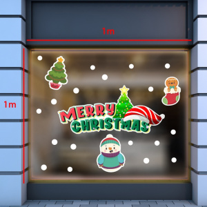 Decal dán tường Noel - Chữ merry christmas Tuyết rơi 1