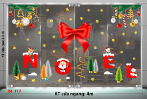 Decal dán tường Decal Noel - Nơ đỏ to Decal dán tường Decal Noel - Nơ đỏ to