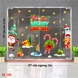 Decal dán tường Decal Noel - vui cùng noel và hôp quà Decal dán tường Decal Noel - vui cùng noel và hôp quà