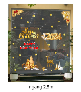 Decal dán tường Decal Noel - Ông già người tuyết chào đón noel năm 2024 Decal dán tường Decal Noel - Ông già người tuyết chào đón noel năm 2024