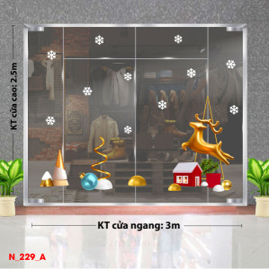 Decal dán tường Decal Noel- Tuần lộc và hoa tuyết Decal dán tường Decal Noel- Tuần lộc và hoa tuyết