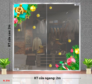 Decal dán tường Decal Noel - Hộp quà noel xanh Decal dán tường Decal Noel - Hộp quà noel xanh