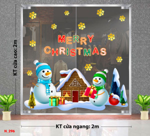 Decal dán tường Decal Noel - Cặp đôi người tuyết Decal dán tường Decal Noel - Cặp đôi người tuyết