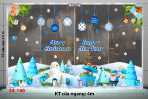 Decal dán tường Decal Noel- Noel 160 chân tuyết xanh 4m Decal dán tường Decal Noel- Noel 160 chân tuyết xanh 4m