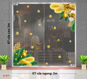 Decal dán tường Decal Noel -Lá thông xanh Decal dán tường Decal Noel -Lá thông xanh