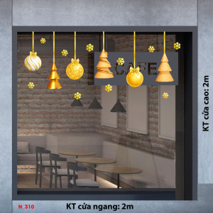 Decal dán tường Decal Noel -dây treo cây thông Decal dán tường Decal Noel -dây treo cây thông