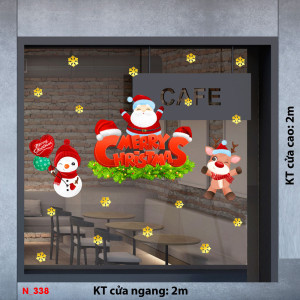 Decal dán tường Decal Noel -Ông già noel và tuần lộc 1 Decal dán tường Decal Noel -Ông già noel và tuần lộc 1