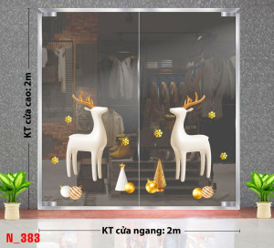 Decal dán tường Decal Noel -Hai chú tuần lộc trắng Decal dán tường Decal Noel -Hai chú tuần lộc trắng