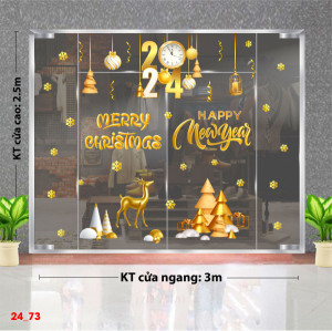 Decal dán tường Decal Noel -trái châu vàng Decal dán tường Decal Noel -trái châu vàng