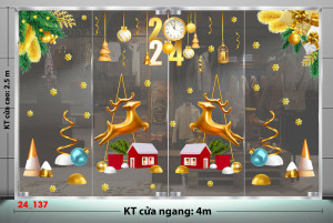 Decal dán tường Decal Noel -Ngôi nhà màu đỏ Decal dán tường Decal Noel -Ngôi nhà màu đỏ