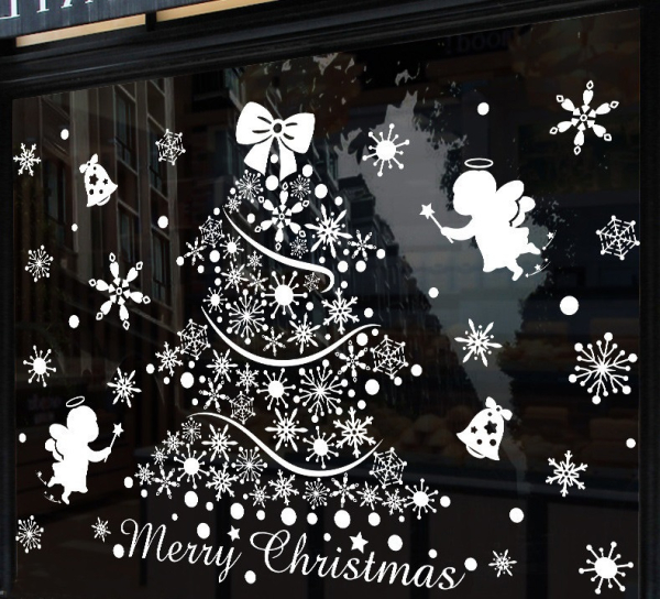 Decal dán tường Noel -Cây thông Trắng (H)