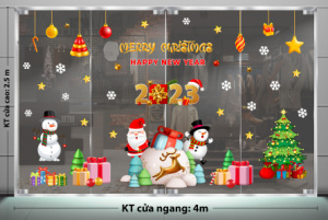 Decal dán tường Decal Noel -cây thông xanh và quà noel Decal dán tường Decal Noel -cây thông xanh và quà noel