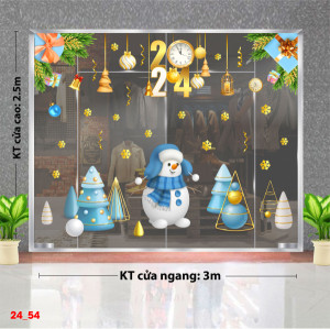 Decal dán tường Decal Noel Người tuyết quàn khăn xanh Decal dán tường Decal Noel Người tuyết quàn khăn xanh