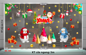 Decal dán tường Decal Noel -Cập đôi người tuyết trắng bên cây thông Decal dán tường Decal Noel -Cập đôi người tuyết trắng bên cây thông